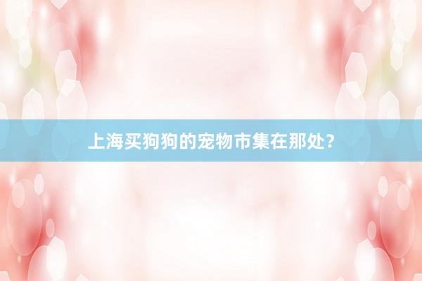 上海买狗狗的宠物市集在那处？
